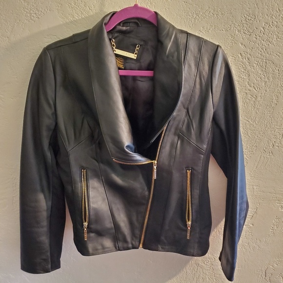 Lamb leather black jacket small - Picture 4 of 8
